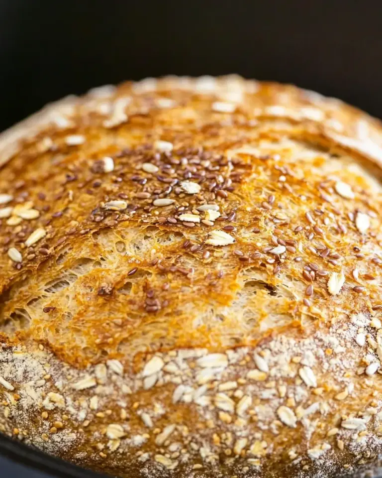 Homemade Sunflower and Flax Seeds Whole Wheat Cast Iron Bread photo