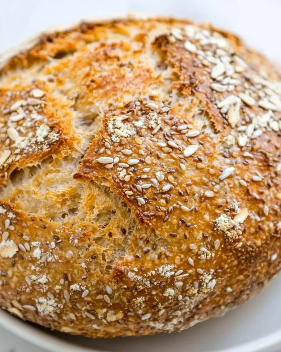 Easy Sunflower and Flax Seeds Whole Wheat Cast Iron Bread recipe photo