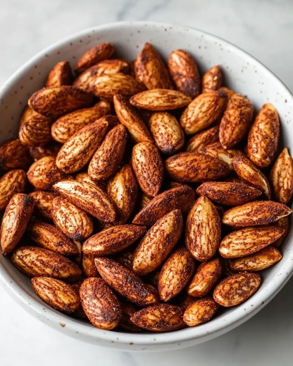 Tasty Sweet And Spicy Toasted Almonds food shot