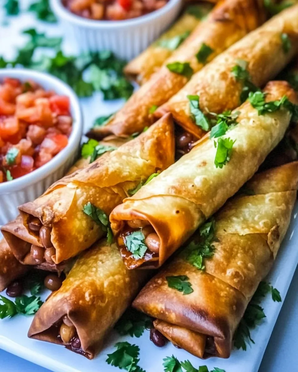 Easy Taquitos with Cheese, Beans, and Green Chiles shot