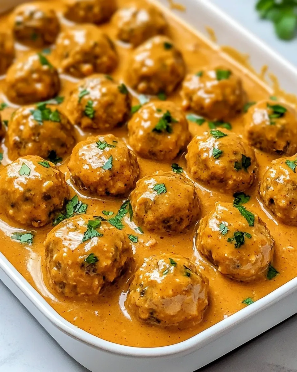 Delicious Thai Chicken Meatballs with Peanut Sauce image