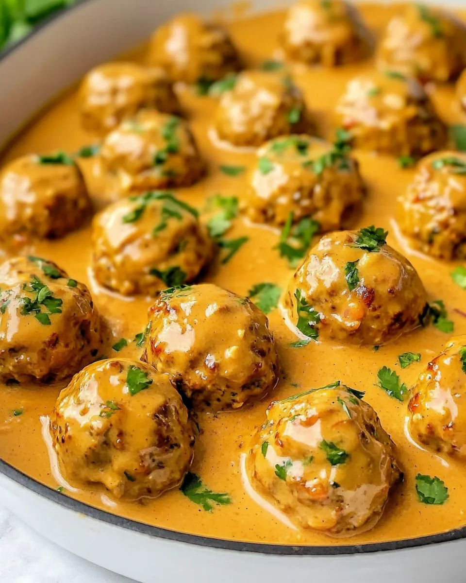 Healthy Thai Chicken Meatballs with Peanut Sauce recipe photo