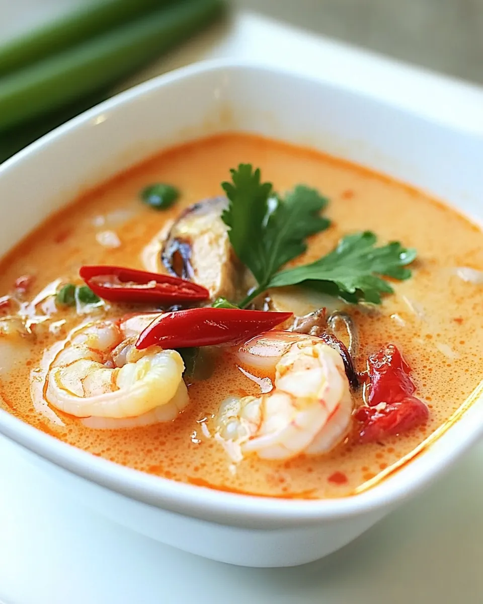 Easy Thai Coconut Soup With Chicken And Shrimp recipe photo