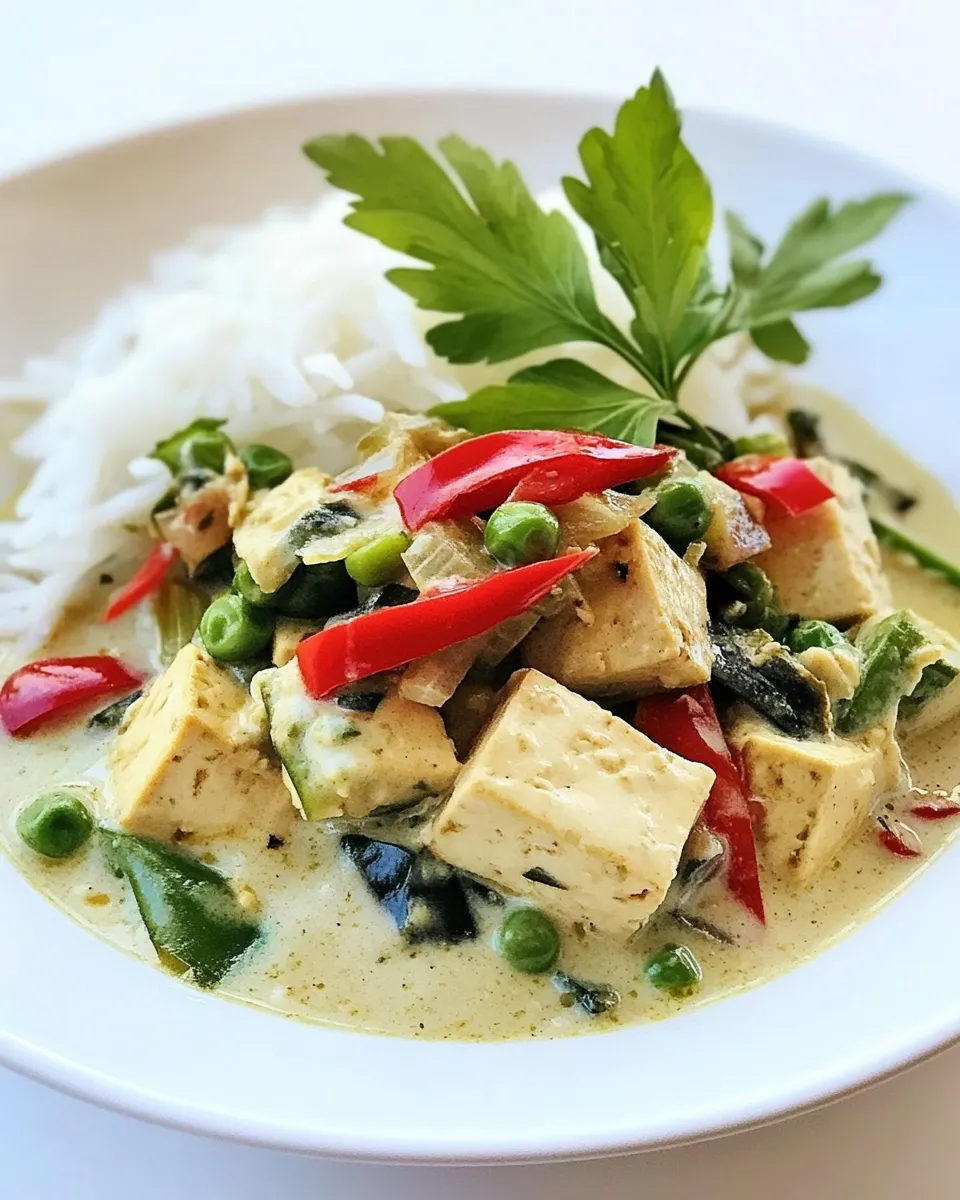 Delicious Thai Green Tofu Curry shot