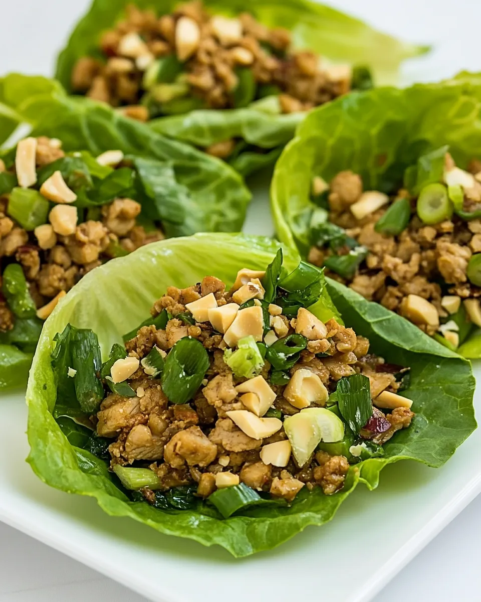 Healthy Thai Turkey Lettuce Wraps shot