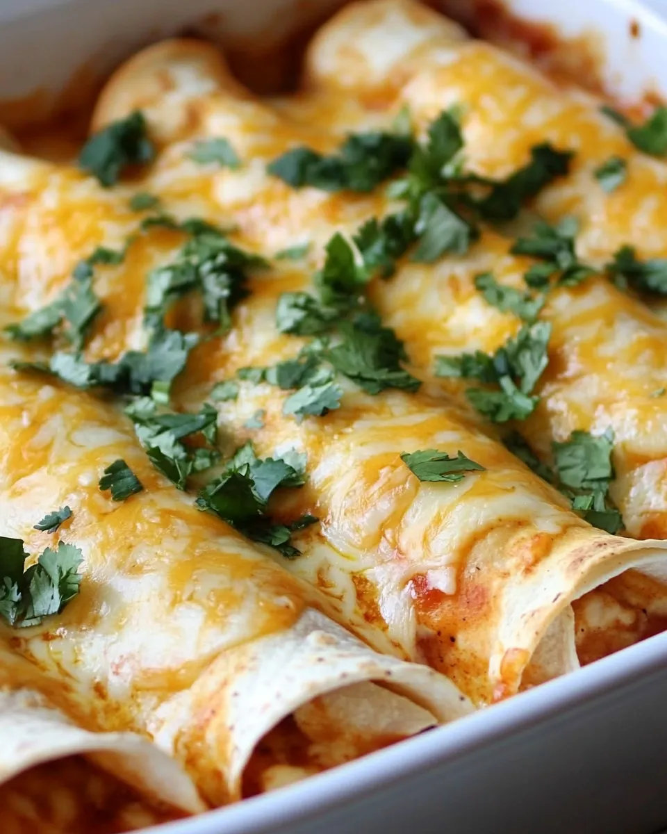 Tasty Three Cheese Chicken Enchiladas shot