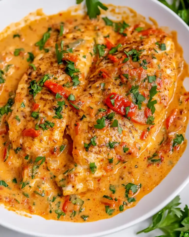 Homemade Tilapia in Roasted Pepper Sauce photo