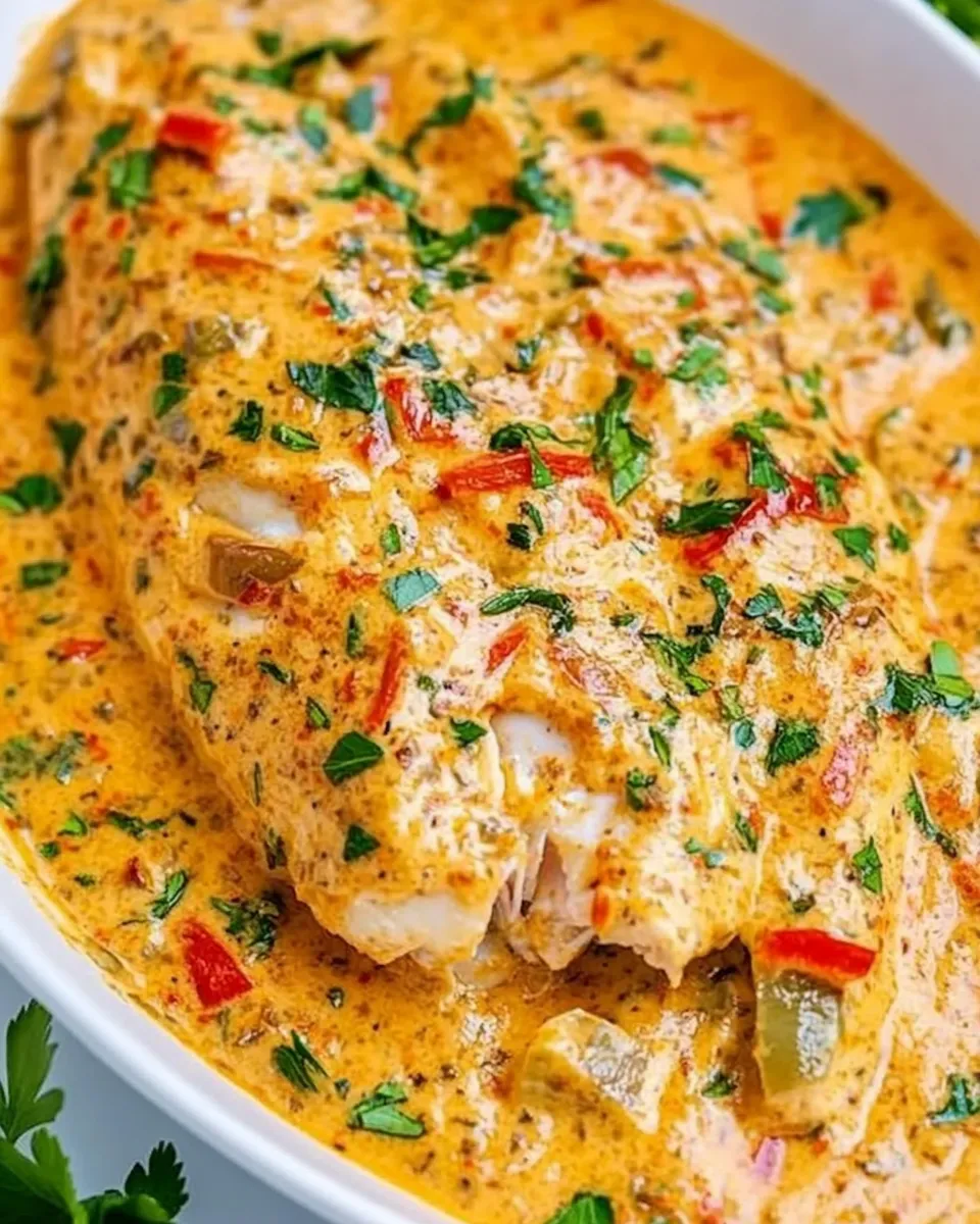 Delicious Tilapia in Roasted Pepper Sauce image