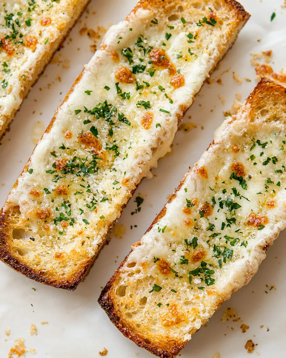 Sweet Toasty Spicy Cheesy Garlic Bread. shot