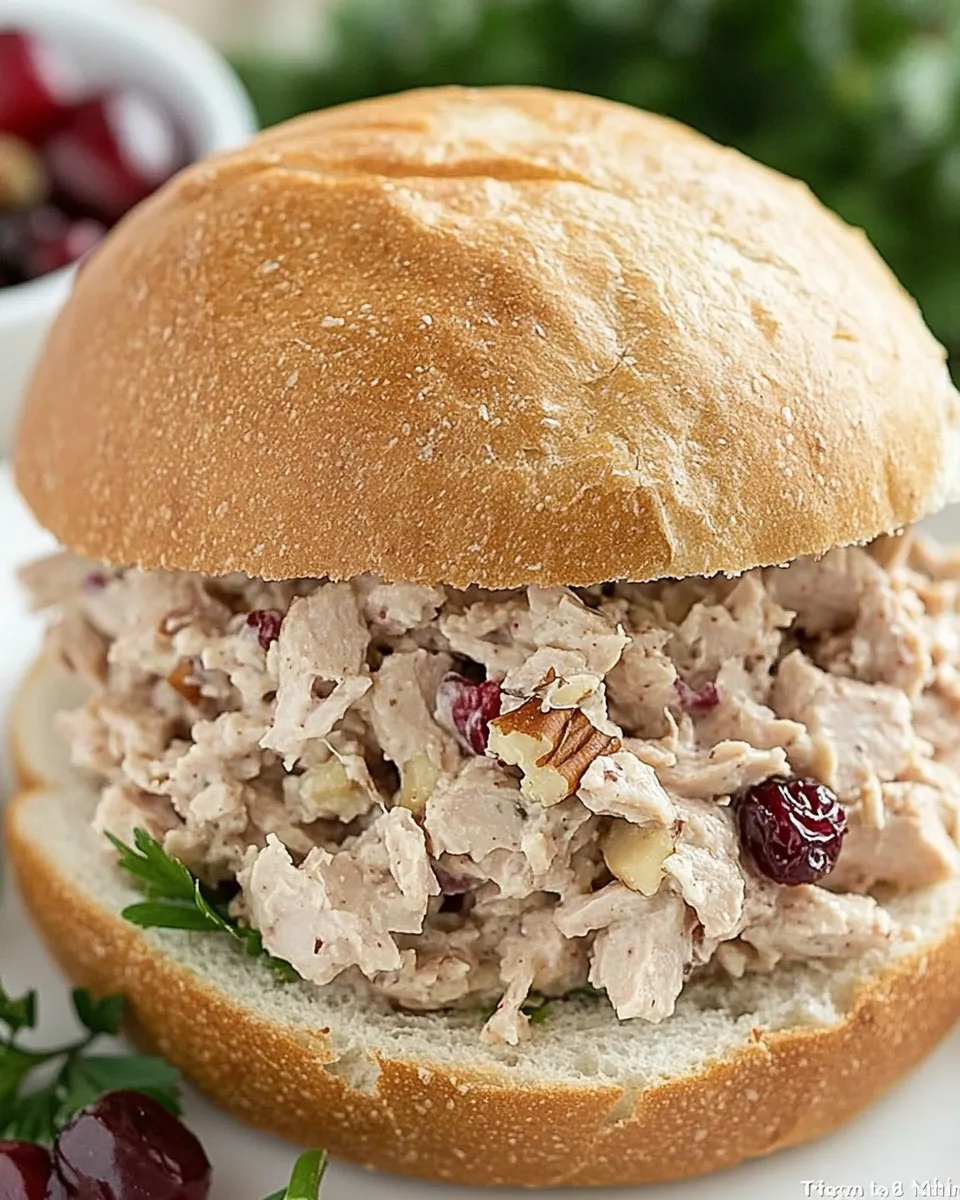 Homemade Tuna, Cranberry, Pecan Salad Sandwich photo