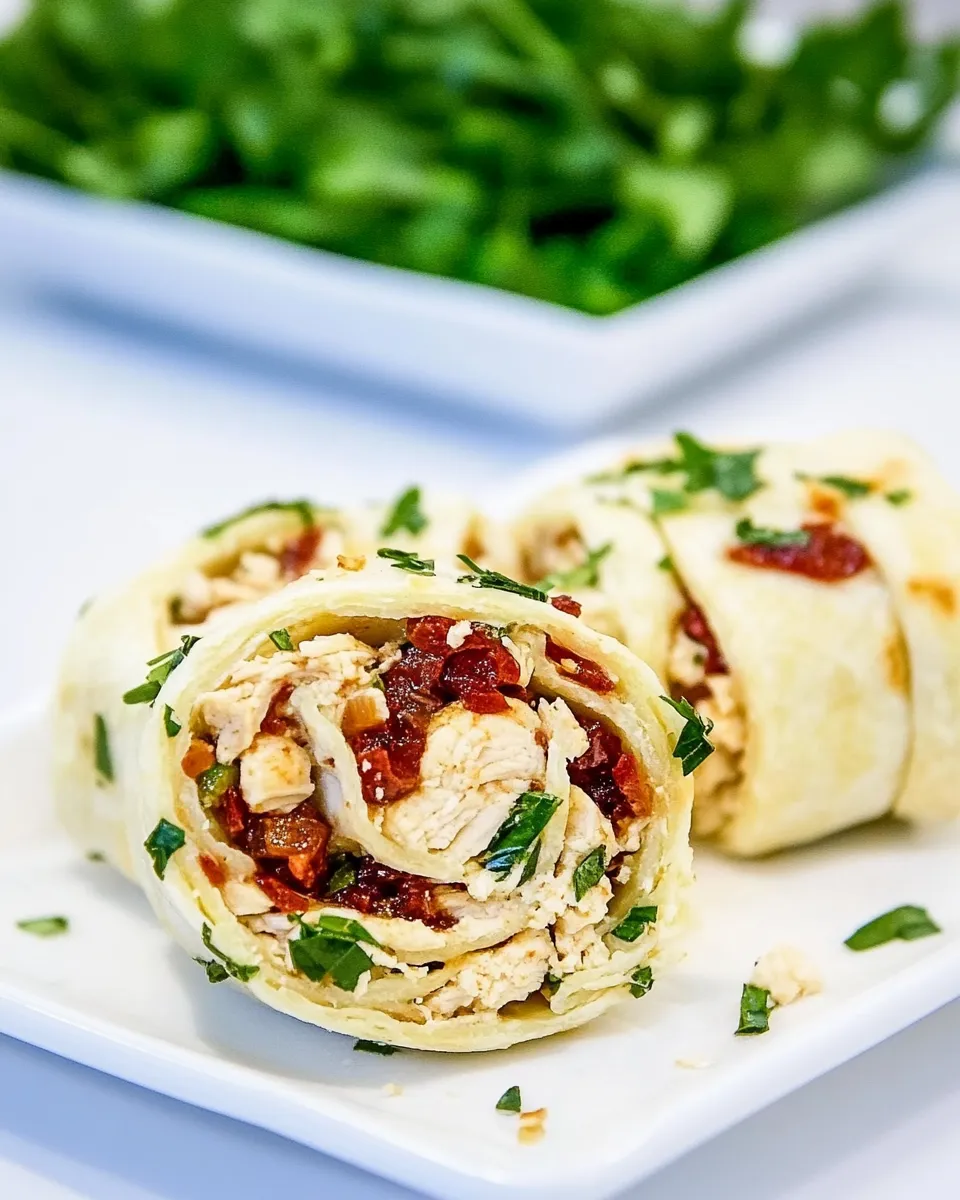 Easy Tuscan Chicken Pinwheels recipe photo