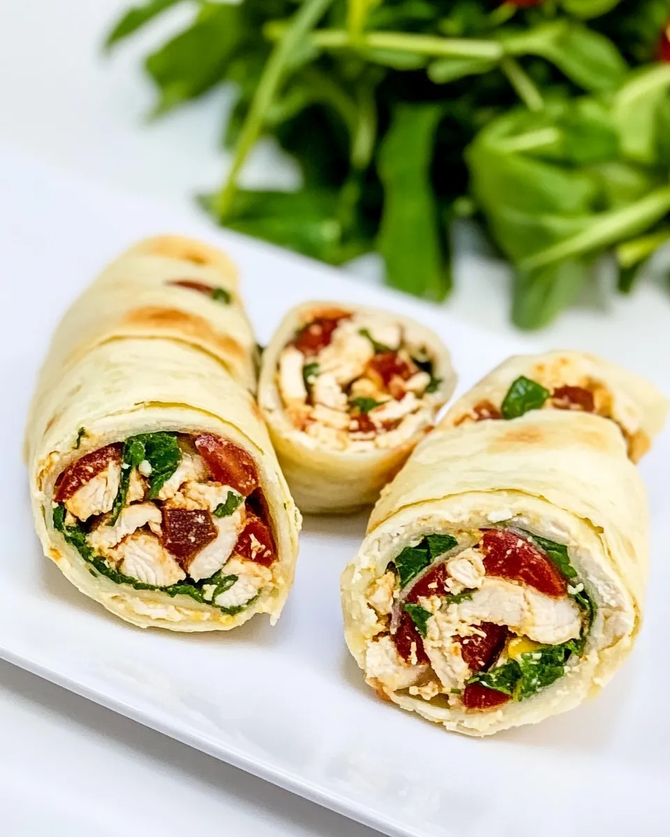 Delicious Tuscan Chicken Pinwheels shot