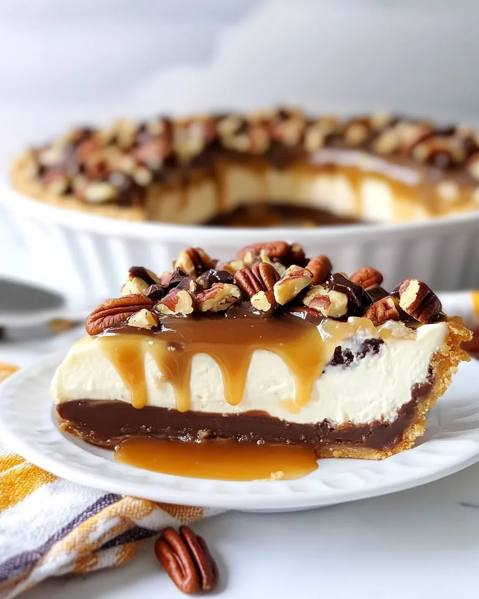 Classic Ultimate Turtle Pie Recipe: No-Bake Chocolate Caramel Pecan Dessert image