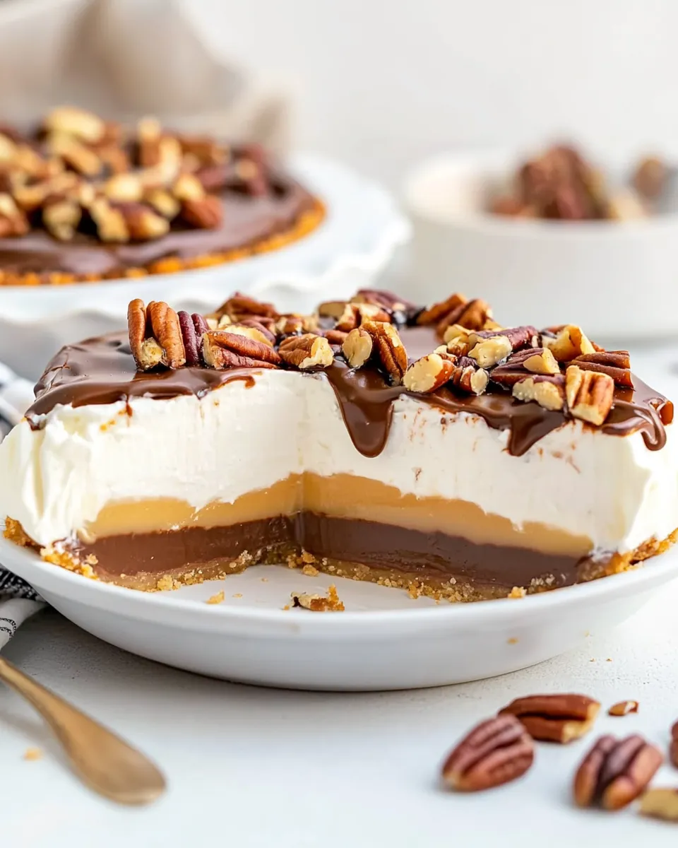 Delicious Ultimate Turtle Pie Recipe: No-Bake Chocolate Caramel Pecan Dessert picture