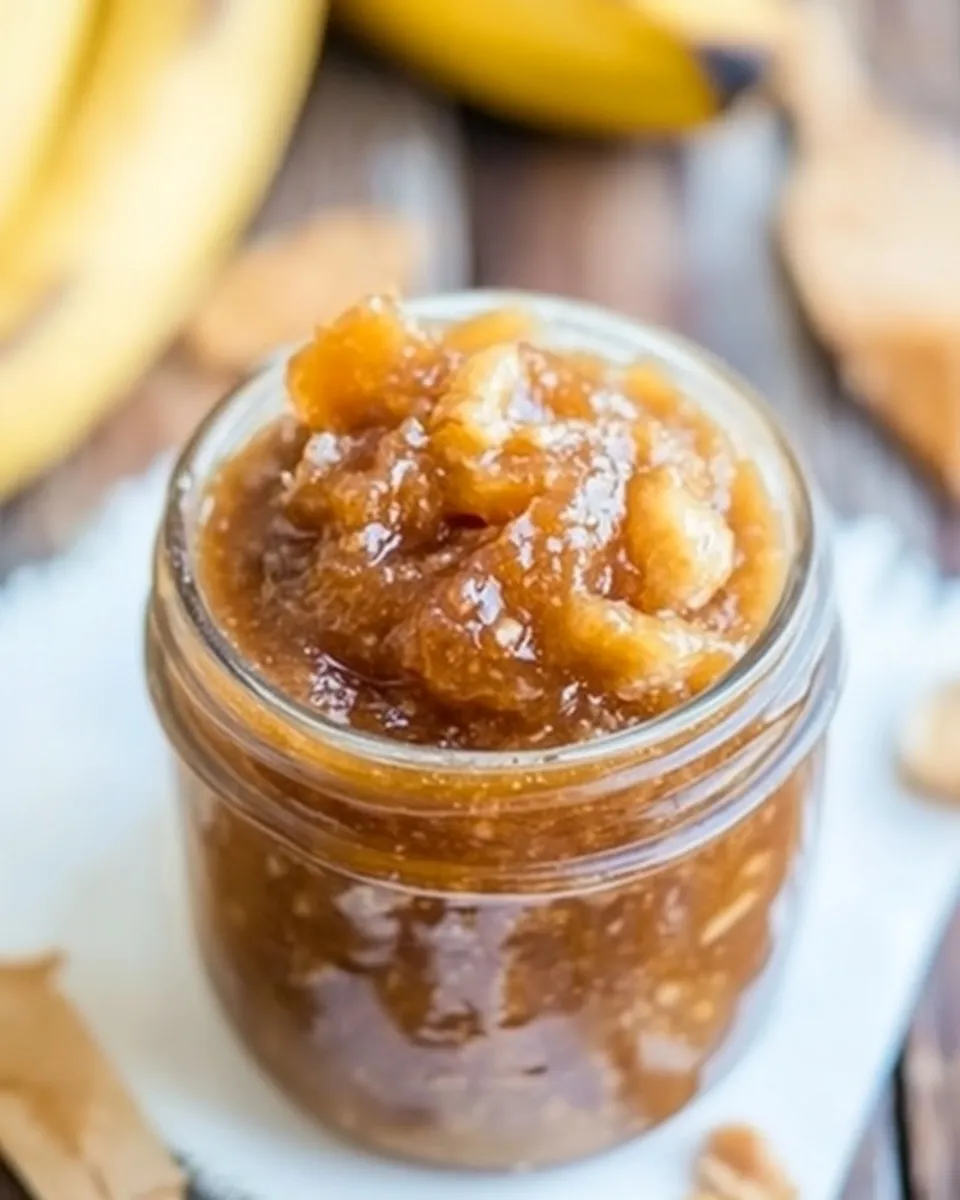 Tasty Vanilla Bean and Brown Sugar Caramelized Banana Jam shot