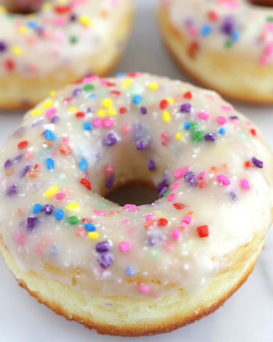 Classic Vanilla Frosted Funfetti Donuts (Baked and Super Easy) image