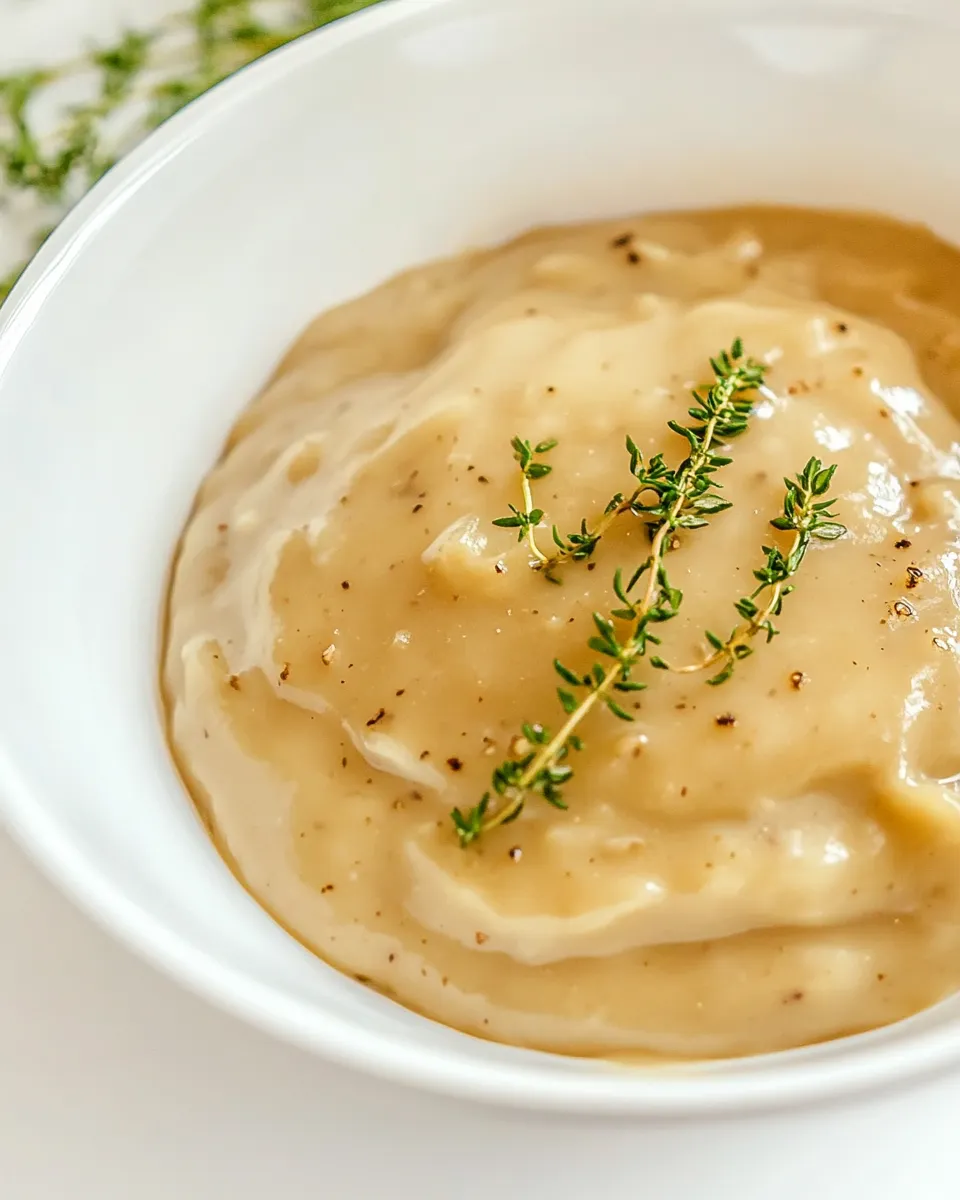 Delicious Vegan Onion Gravy shot