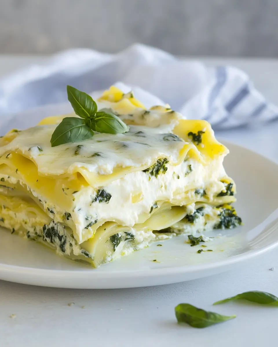 Healthy Vegetarian Lasagna with No-Cook White Sauce shot