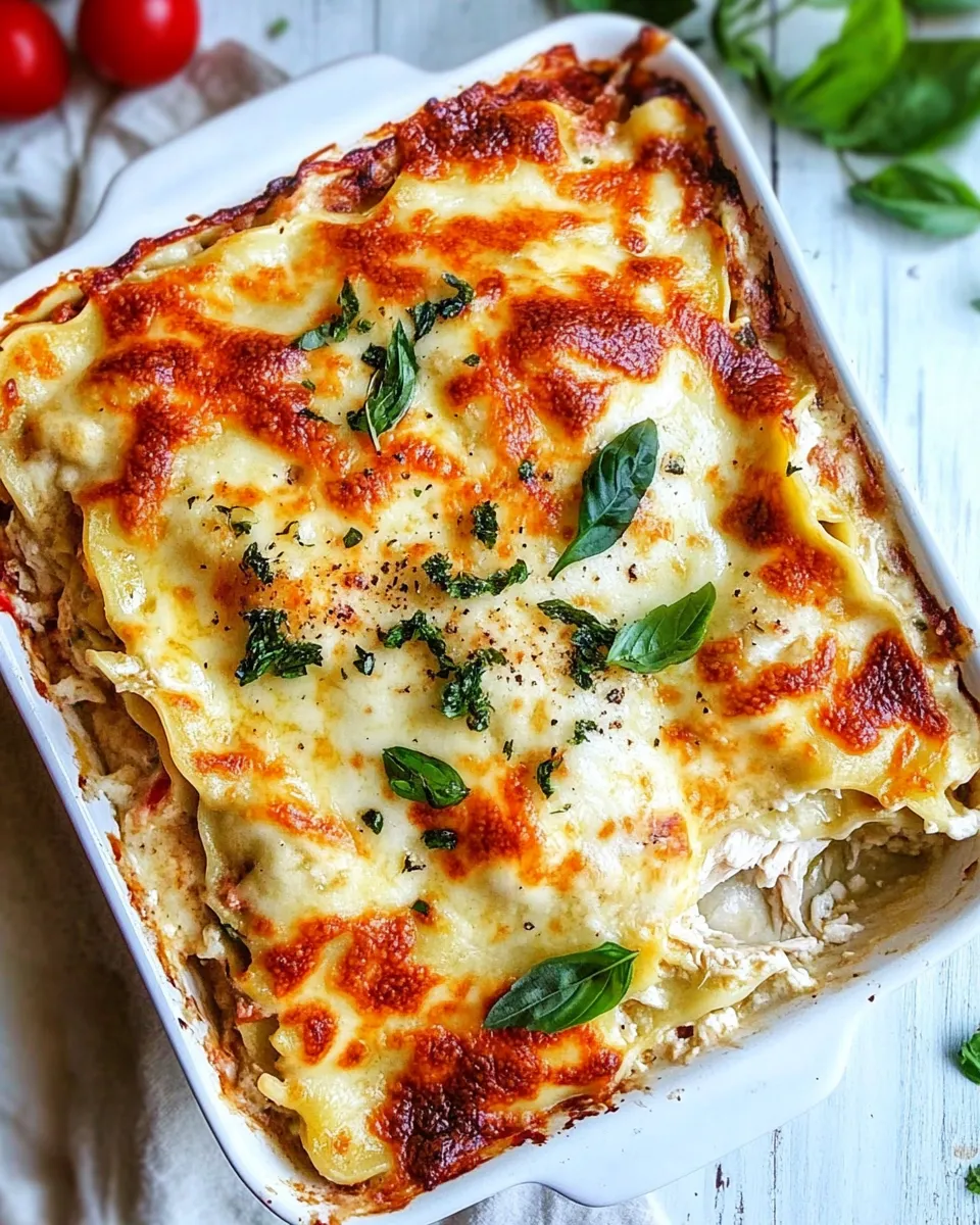 Easy White Chicken Lasagna (Caprese Chicken Lasagna) image
