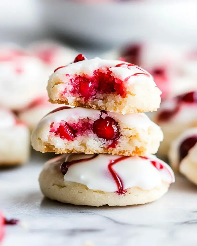 Homemade White Chocolate Cherry Shortbread Cookies photo
