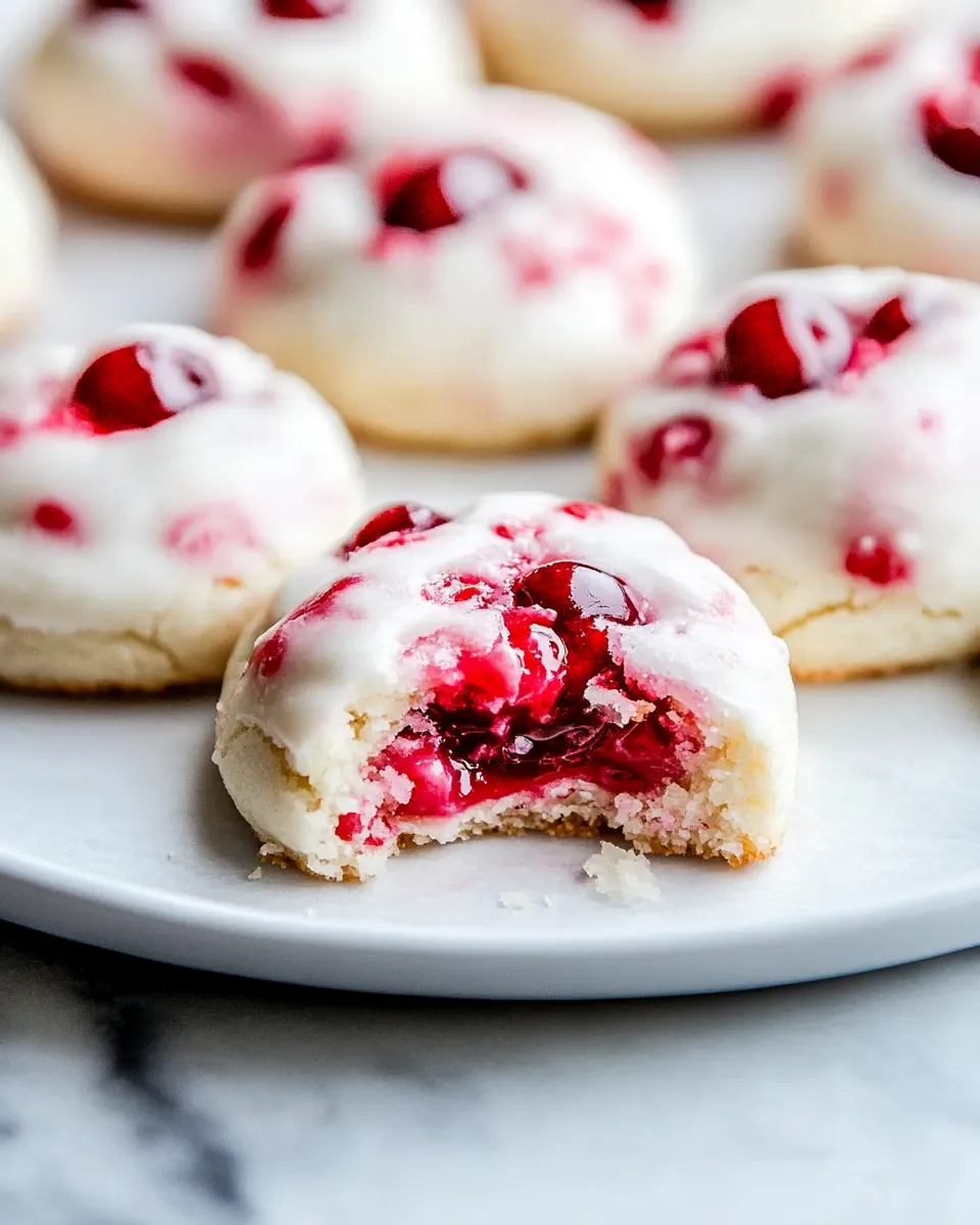 Delicious White Chocolate Cherry Shortbread Cookies image